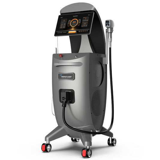Perfectlaser Newest Non-crystal Design 808 4 Wave 940nm 755nm 1064nm High Power 1200W 2000W Optional 808nm Diode Laser Hair Removal System Price with AI Skin Analyzer Medical Grade Diode Laser Machine