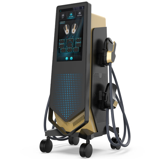 Perfectlaser 5000W 14 Tesla EMS Slimming Machine with 4 Handles and Pelvic Floor Repair Seat 200Hz HIEMT Muscle Building Device 30000 Contractions Professional Body Sculpting Fat Burning Equipment